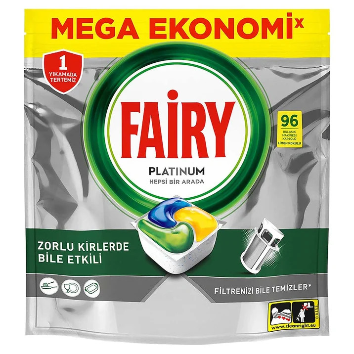 قرص ماشین ظرفشویی فیری مدل Platinum بسته 96 عددی