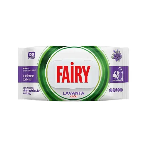 دستمال مرطوب چند منظوره سطوح فیری Fairy رایحه لوندر بسته 100 عددی