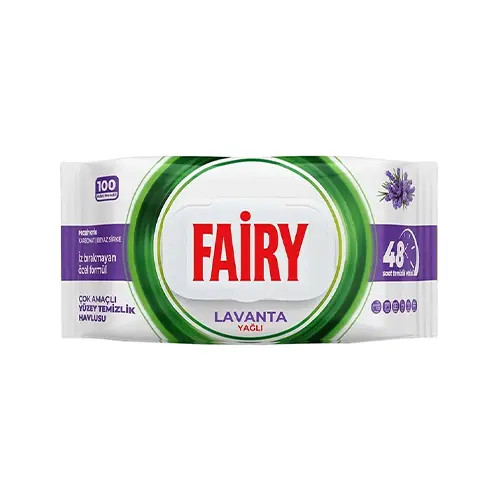 دستمال مرطوب چند منظوره سطوح فیری Fairy رایحه لوندر بسته 100 عددی