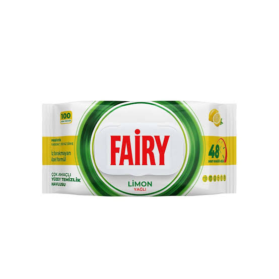 دستمال مرطوب چند منظوره سطوح فیری Fairy رایحه لیموبسته 100 عددی